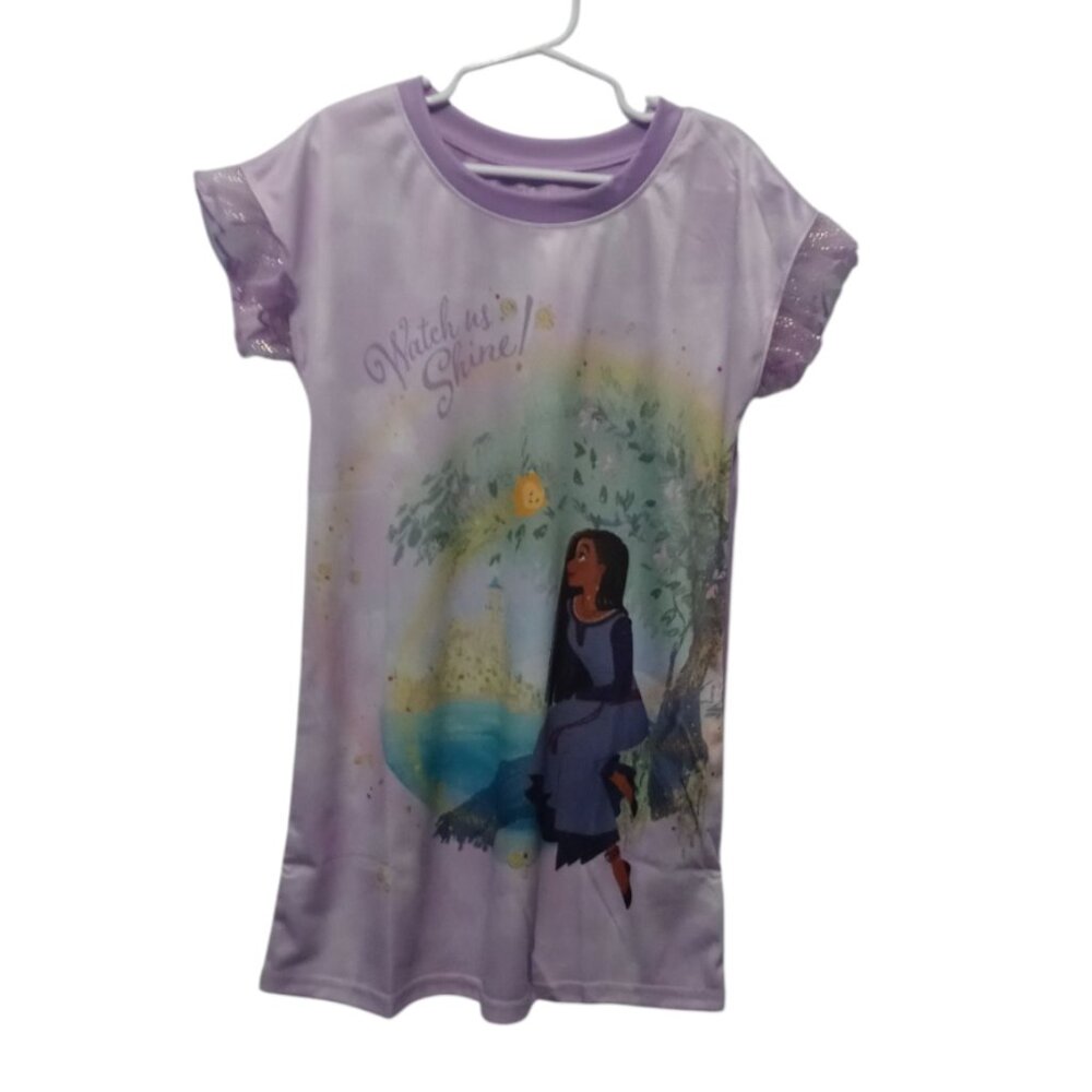 Disney Wish Girls' Purple Nightgown Ruffle Sleeve | Asha | Size 6